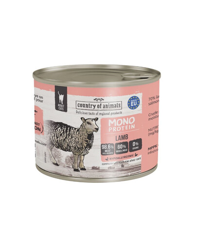COUNTRY OF ANIMALS Cat Monoprotein Lamb 200g jehněčí, krmivo pro kočky