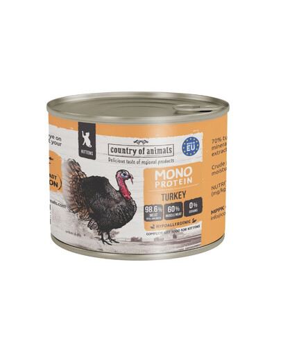 COUNTRY OF ANIMALS Kittens Monoprotein Turkey 200g krůtí, krmivo pro koťata