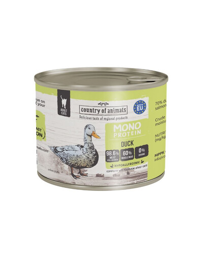 COUNTRY OF ANIMALS Cat Monoprotein Duck 200g kachna, krmivo pro kočky