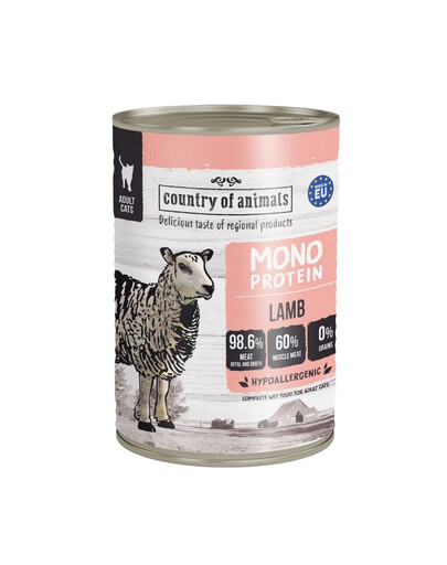 COUNTRY OF ANIMALS Cat Monoprotein Lamb 400g jehněčí, krmivo pro kočky
