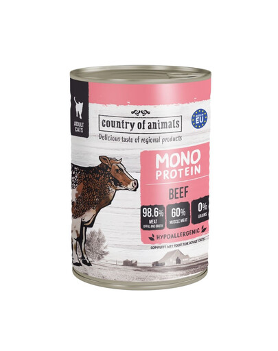 COUNTRY OF ANIMALS Cat Monoprotein Beef 400g hovězí, krmivo pro kočky
