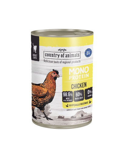 COUNTRY OF ANIMALS Cat Monoprotein Chicken 400g kuřecí, krmivo pro kočky