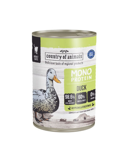COUNTRY OF ANIMALS Cat Monoprotein Duck 400g kachna, krmivo pro kočky
