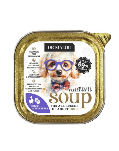 DR MALOU Liofilizovaná polévka Kachna s borůvkami 12g pro psy