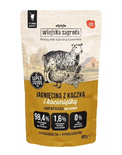 Superfoods Jagnięcina z kaczką i kocimiętką mokra karma dla kota 100 g