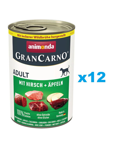 ANIMONDA GranCarno Adult jeleń z jabłkiem 12x400 g