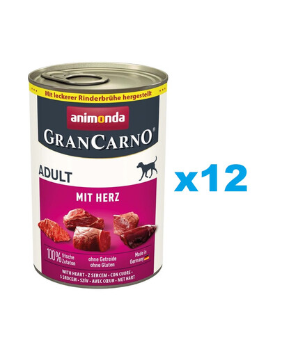 ANIMONDA GranCarno Hovězí maso a srdce pro dospělé psy 12x400g