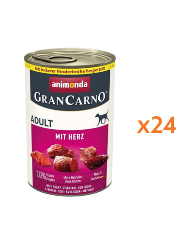 ANIMONDA GranCarno Hovězí maso a srdce pro dospělé psy 24x400g