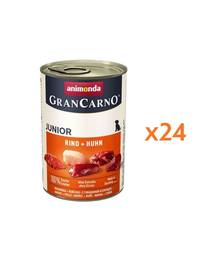 ANIMONDA GranCarno Junior sada s hovězím a kuřecím masem 24 x 400 g