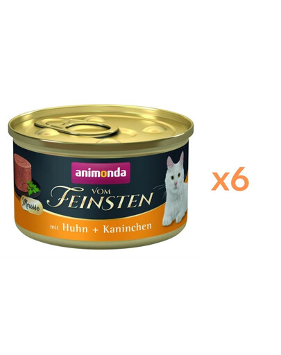 ANIMONDA Vom Feinsten Mousse s kuřetem a králíkem 6x85g paštika pro kočky