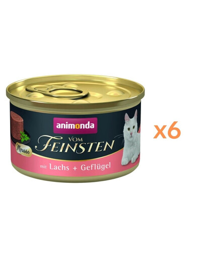 ANIMONDA Vom Feinsten Mousse s lososem a drůbežím masem 6x85 g pěna pro kočky
