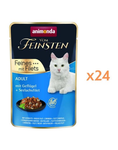 ANIMONDA Vom Feinsten Fines mit Filets Adult Filet z drůbeže a tresky 24x85g konzevy pro kočky