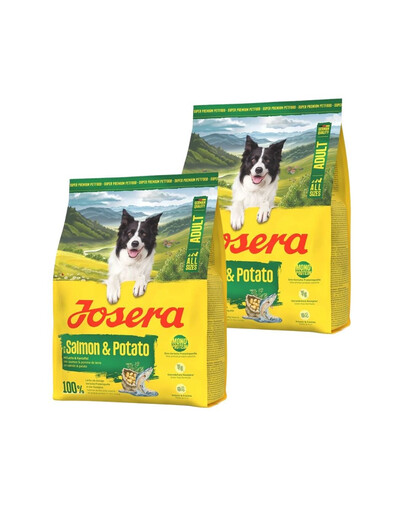 JOSERA Losos a brambory pro dospělé psy 2x900g bezobilné krmivo pro psy s citlivým žaludkem