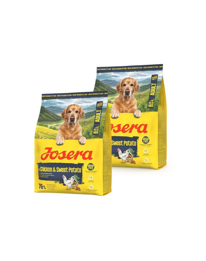 JOSERA Adult kuře a sladké brambory 2x900g bezobilné krmivo pro aktivní psy