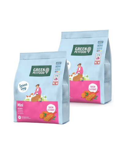 GREEN PETFOOD InsectDog Mini 2x900g krmivo bez obilovin s hmyzím proteinem pro malé psy