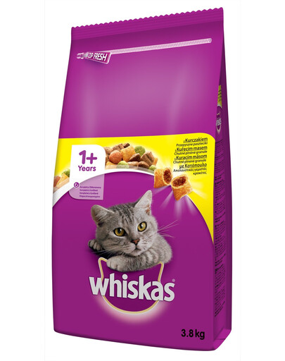 WHISKAS Adult s kuřecím masem 7,6 kg (2x3,8 kg) krmivo pro kočky