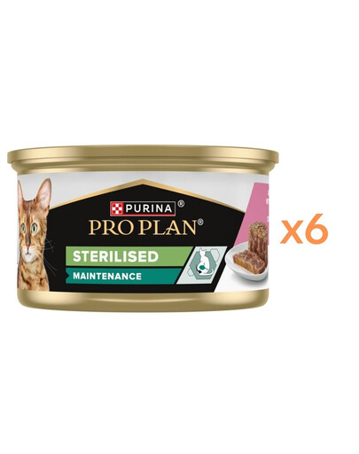 PURINA PRO PLAN Sterilized Moist Pate s lososem a tuňákem 6x85g mokré krmivo pro sterilizované kočky