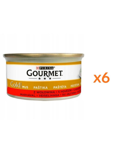 GOURMET Gold Hovězí pěna pro kočky 6x85 g