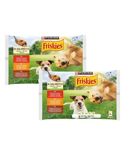 FRISKIES Adult Hovězí, kuřecí a jehněčí v želé 8x85g mokré krmivo pro psy