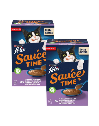 FELIX Sauce Time Chicken and Salmon 12x40g kuřecí a losos, doplňkové mokré krmivo pro kočky