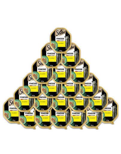 SHEBA Finesse miska 22 x 85 g kompletní mokré krmivo pro dospělé kočky s kuřecím masem v omáčce