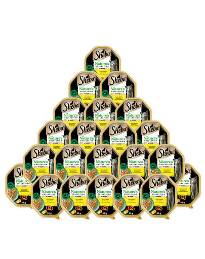 SHEBA Nature’s Collection 22 x 85 g kompletní mokré krmivo pro dospělé kočky kousky s kuřetem v omáčce
