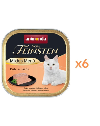 ANIMONDA Vom Feinsten Mild Menue Paštika s krůtím a lososem 6x100g pro kočky
