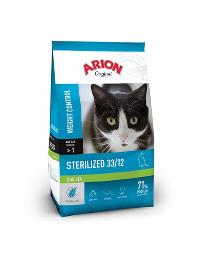 ARION Original Sterilized 33/12 Chicken 300 g kuřecí granule pro kočky po sterilizaci