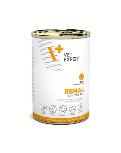 VET EXPERT Veterinary Diet Dog Renal Chicken and Rice 400g kuřecí, krmivo pro psy podporující funkci ledvin
