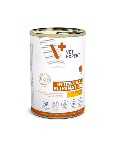 VET EXPERT Veterinary Diet Dog Intestinal Elimination Low Fat 400g krůta, snadno stravitelné krmivo pro psy s poruchami trávení