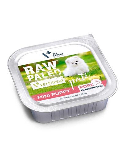 RAW PALEO Pate Pork Mini Puppy 150g vepřová paštika pro štěňata malých plemen