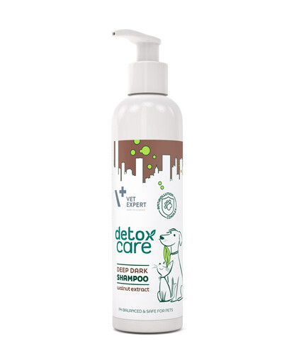 VET EXPERT Detox Care Deep Dark Shampoo 250 ml šampon pro psy a kočky s tmavou srstí