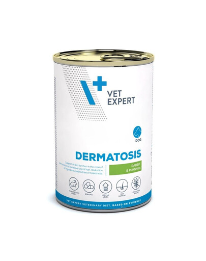 VET EXPERT Veterinary DietDog Dermatosis Rabbit and Pumpkin 400g králík a dýně, krmivo pro psy s dermatologickými problémy