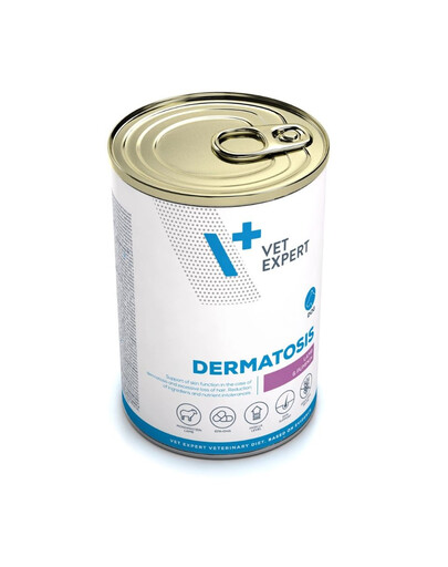 VET EXPERT Veterinary Diet Dog Dermatosis Lamb and Pumpkin 400g jagnięcina i dynia, mokra karma dla psów z zaburzeniami dermatologicznymi