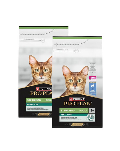 PURINA PRO PLAN Sterilised Renal Plus Bohatá na králíka 2x1,5 kg krmivo pro kočky po sterilizaci