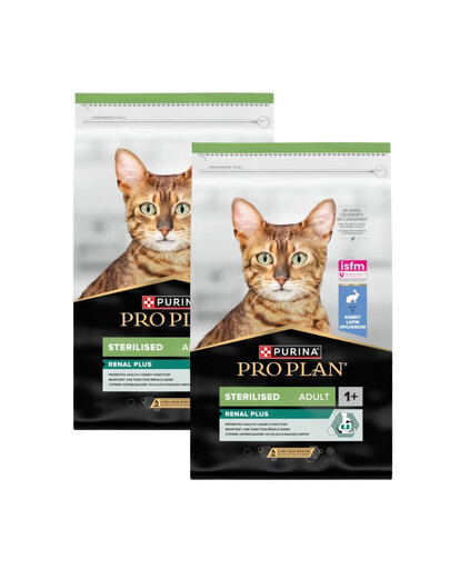 PURINA PRO PLAN Sterilised Renal Plus Bohatý na králíka 2x10 kg krmivo pro kočky po sterilizaci