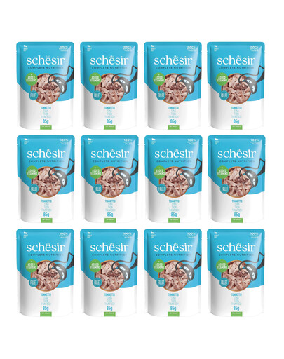 SCHESIR Tuňák v želé pro kočky 12x85 g