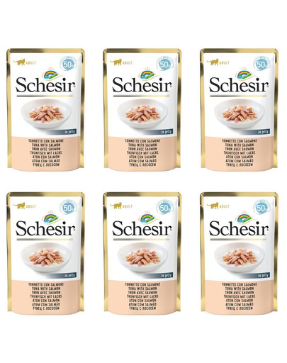 SCHESIR Tuňák s lososem 6x50g