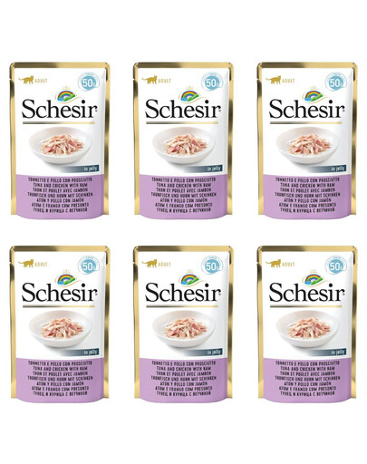 SCHESIR Tuňák s kuřecím masem a šunkou 6x50g
