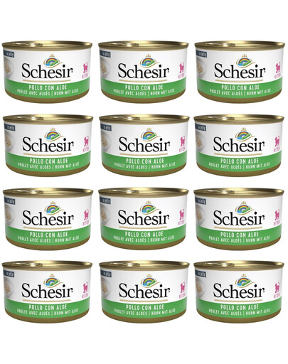 SCHESIR 12x85g pro koťata s kuřecím masem a aloe