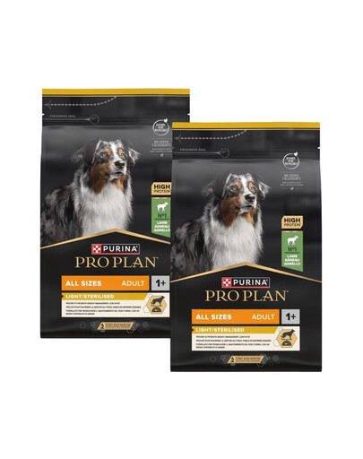 PURINA PRO PLAN Adult Light/Sterilised bohaté na jehněčí maso 2x3 kg, krmivo pro sterilizované psy
