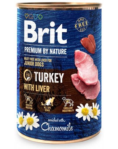 BRIT Premium By Nature Junior Turkey&Liver 400g přírodní krmivo pro štěňata z krůty a jater