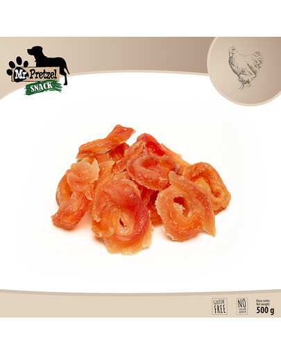 MR. PRETZEL Miękkie krążki z kurczaka 500g przysmak dla psa