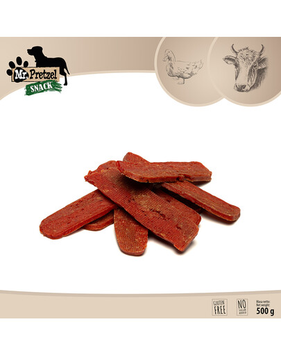MR. PRETZEL Filet z kaczki i wołowiny 500g przysmak dla psa