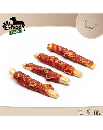 MR. PRETZEL Miękkie paski z kaczki i dorsza 500g przysmak dla psa
