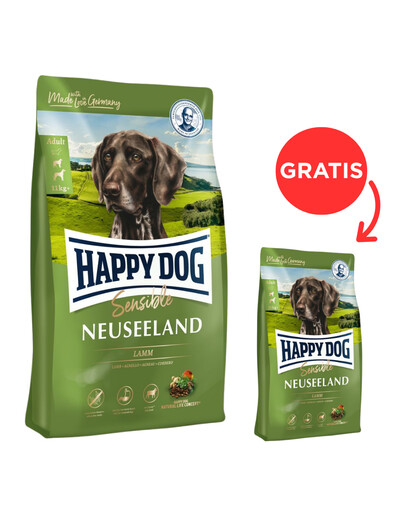HAPPY DOG Supreme Nowa Zelandia 12,5 kg + 1 kg ZDARMA