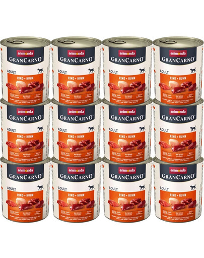 ANIMONDA GranCarno zestaw z wołowiną i kurczakiem 12 x 800 g