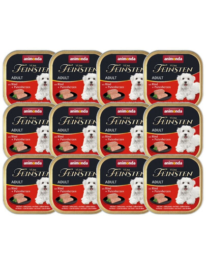 ANIMONDA Vom Feinsten Adult wołowina i serca z indyka 12x150g
