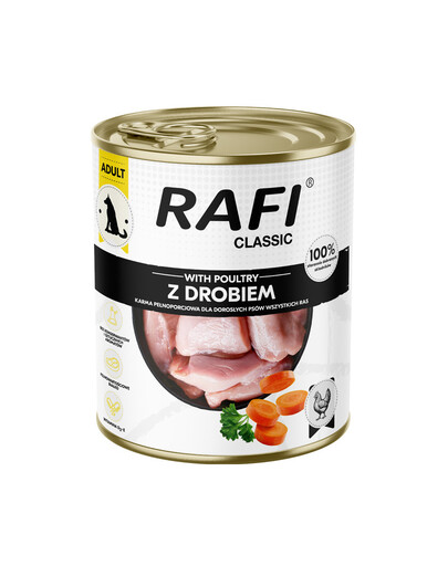 RAFI Classic s drůbeží 800 g konzerva pro psy