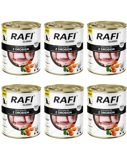 RAFI Classic s drůbeží 6x800 g konzervy pro psy